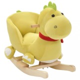 vidaXL Balansoar animal cu spătar dragon pluș 60x32x53 cm verde lime