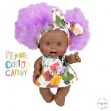 Papusa cu par mov afro Nines D Onil, Colectia Candy, cu miros de vanilie, 26 cm (2024), Nines D&#039;onil