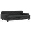 Pat de caini, negru, 90x53x30 cm, piele ecologica