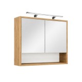 Dulap cu oglindă superioară Luna 80, stejar Winston