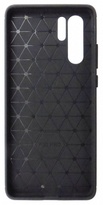 Husa Forcell Carbon silicon neagra pentru Huawei P30 Pro