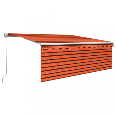 Copertina retractabila manual cu stor&amp;amp;LED portocaliu&amp;amp;maro 4x3 m foto