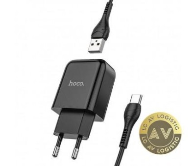 Incarcator Retea Cu Cablu USB-C HOCO N2 10W 2A 1 x USB-A Negru foto