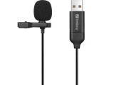 Microfon lavaliera cu clip Sandberg 126-40, USB, 3m, negru