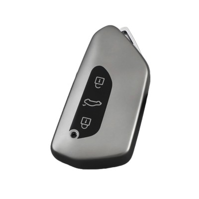 Husa Cheie Auto VW Golf 8 SmartKey, 3 Butoane, Tpu, Gri Inchis foto