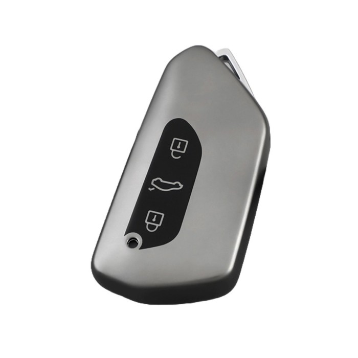 Husa Cheie Auto VW Golf 8 SmartKey, 3 Butoane, Tpu, Gri Inchis