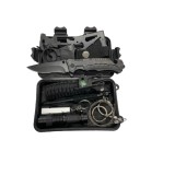 Kit de supravietuire, multifunctional, 9in1, ideal pentru pentru camping, drumetii, 11 x 16.5 x 5 cm, negru