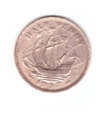 Moneda Marea Britanie 1/2 penny 1937, stare buna, curata