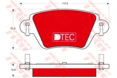 Set placute frana,frana disc RENAULT KANGOO (KC0/1) (1997 - 2007) TRW GDB1525DTE foto