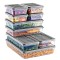 Set Freshbox 9 Cutii alimente (4X600 ml, 2X1170 ml, 2X2000 ml, 1x2400 ml), Alb Transparent, Capac Gri