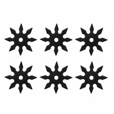 Set sase stele de aruncat DEPOX&reg;, 8 colturi, metalic, negru, 10 cm