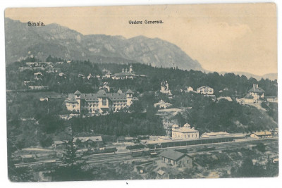 4397 - SINAIA, Railway Station, Panorama, Romania - old postcard - unused foto