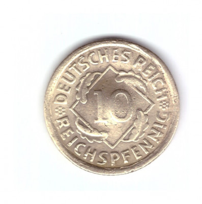Moneda Germania 10 pfennig 1935 A, concava foto