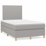 VidaXL Pat box spring cu saltea, gri deschis, 120x190 cm, textil 3269916