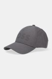 BOSS Green șapcă de baseball din bumbac culoarea gri, cu imprimeu, 50544417