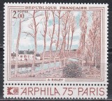 Franta 1974 - Arta franceza (Sisley-Peisaj, copaci), cu Tabs, MNH, Nestampilat