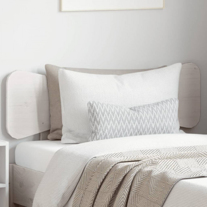 vidaXL Tăblie de pat, alb, 90 cm, lemn masiv de pin