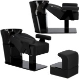 Unitate de spălare coafor și frizerie tip șezlong Livia, cu vas ceramic mobil, baterie și duș