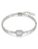 Cumpara ieftin Bratara din Argint 925 cu Inimi si Inimioare si Zirconiu Dreptunghiular, 5.25g, 16cm