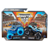 MONSTER JAM SET 2 MASINUTE METALICE MEGALODON SI HOOKED SCARA 1:64, Spin Master