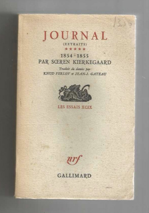 Journal 1854-1855 vol. 5 Soeren Kierkegaard