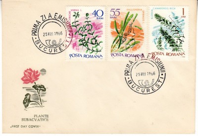 C12 - FDC Romania - Plante subacvatice - LP634 - 1966 foto