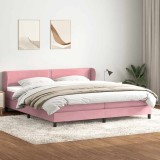 Cumpara ieftin Pat cu arcuri cu saltele roz 200x210 cm catifea