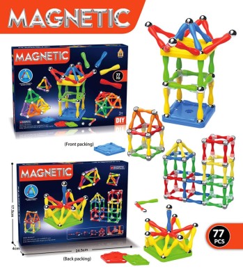 Constructor Magnetic pentru Copii 77 Piese foto