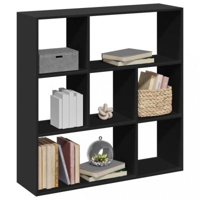 Bibliotecă/separator cameră negru 102x29x103,5 cm lemn foto