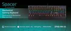 TASTATURA MECANICA SPACER USB, switch-uri mecanice albastre foto