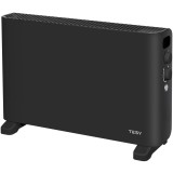Convector de podea Tesy CN 207 ZF B, 4 optiuni de setare a caldurii: 1000/2000 W + ventilator, termostat, functie turbo, negru