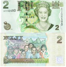 Fiji 2 Dollars 2012 P-109 UNC foto