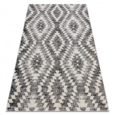 Covor modern MUNDO D7461 caro 3D exterior gri / bej , 120x170 cm