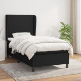 Gossi pat box spring cu saltea, negru, 90x200 cm, textil