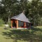 vidaXL Cort de familie Tipi Gri și Portocalie 404 x 370 x 270 cm 42000965