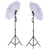 Kit lumina foto video, videochat cu umbrele de difuzie, dublu