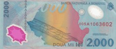 BANCNOTA de 2000 lei AN 1999 Seria 005A1063602 foto