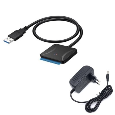 Adaptor HDD/SSD 2.5/3.5 inch, NUODWELL, Cablu adaptor USB 3.0 la SATA 3, Portabil, Negru foto