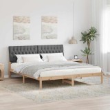 vidaXL Cadru de pat cu tăblie tapițată cu headboard Maro 180 x 200 cm 3394384