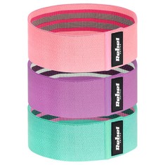 Set 3 benzi elastice textile pentru fitness Rebel Active, 27&ndash;55 kg