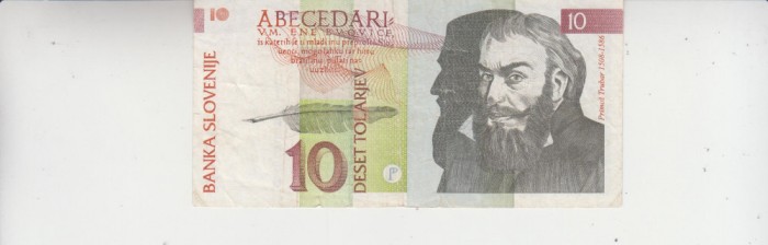 B11 8 - Bancnota foarte veche - Slovenia - 10 tolari - 1992
