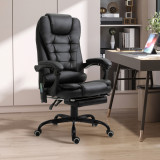 Cumpara ieftin Fotoliu de birou cu masaj Vinsetto cu 7 puncte de vibrație, scaun de birou ergonomic cu suport pentru picioare și spătar &icirc;nclinat la 155&deg;, de culoare, Negru