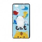 Husa Silicon 4D Pisica pentru Huawei P8 Lite - Protectie Premium