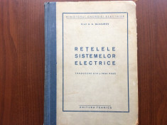 retelele sistemelor electrice glazunov editura tehnica 1951 RPR carte tehnica foto