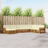 Cumpara ieftin Set de canapele de exterior 8 buc. 7-Locuri Natural si Crem