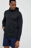 Under Armour bluză trening culoarea negru, cu glugă, neted