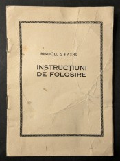 RAR Prospect BINOCLU IOR model 2B 7x40 INSTRUCTIUNI de FOLOSIRE circa 1980 uzat