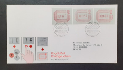 FDC Anglia 1984 Timbre De Automat Cu Carton De Prezentare, Circulat Stamp Scotia foto