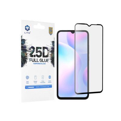 Folie Sticla pentru Xiaomi Redmi 9A / Redmi 9AT / Redmi 9C / Redmi 9C NFC Lito 2.5D FullGlue Glass Negru foto