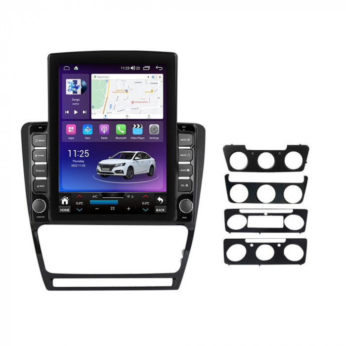 Navigatie dedicata cu Android Skoda Octavia II 2009 - 2013, negru, 8GB RAM,